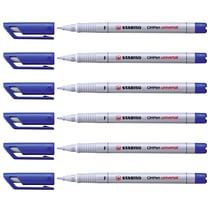 Lot de 6 feutres pour transparent OHPen - STABILO - Pointe fine - Encre soluble - Bleu