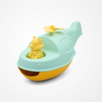 Jouet de bain made in France en matière recyclée Hélicoptère de Mr Renard