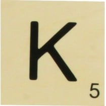 Grande lettre en bois façon scrabble 10 cm Lettre K