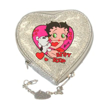 Porte monnaie Betty Boop Coeur Pailleté Coeur gris