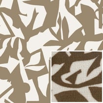 Tissu Fausse fourrure Mouton Korabi écru sur fond Taupe