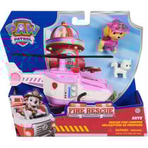 Coffret pat patrouille fire rescue : stella avec son hélicoptère de pompier - véhicule - figurine - paw patrol - spin master - 20151460
