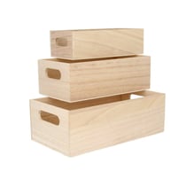 Set 3 boîtes gigognes casiers bois - Artemio
