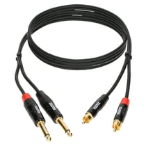 Câble bretelle 2 Jacks mâles TS / 2 RCA mâles, 6m Klotz