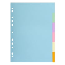 Intercalaires carte pastel 170g Forever 6 positions - A4 - Couleurs assorties - x 50 - Exacompta