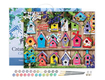 Peinture par Numéro Figured'Art avec Cadre Cabanes à oiseaux - Activité Manuelle Kit de Loisir Créatif DIY Numéro d'Art Complet - 40x50cm toile tendue sur châssis