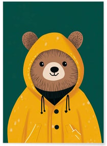 Affiche Ours en ciré jaune | A3 : 29,7x42cm