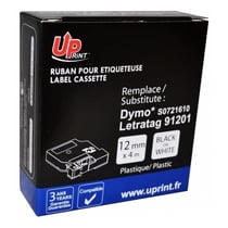 Ruban titreuse Dymo noir et blanc compatible