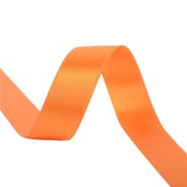 Bobine 25m ruban satin double face Rouge Orangé fabriqué en France
