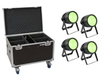 EUROLITE Set 4x led theatre cob 200 rgb+ww + mallette à roulettes