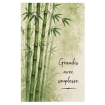 Plaque métal zen bambou citation inspirante déco H30