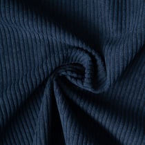 Tissu Velours d'ameublement côtelé Emy uni Bleu marine