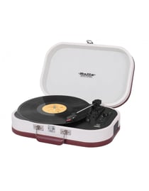 PLATINE VINYLE NOMADE TT 1020 BT BLANCHE ROUGE  TREVI