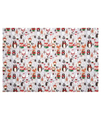 Tissu coton Noël personnages de 140 cm de largeur 0001 Blanc vendu par 50 cm