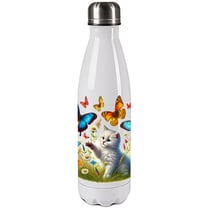 Bouteille isotherme chat et papillons 500 ml