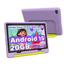 Tablette enfant KOTSREN Android 15 Étui silicone Violet 10,1 pouces