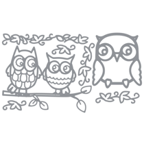 Planche de stickers peel off argent "hiboux"