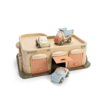 Garage écologique avec 3 voitures en bois pour enfants