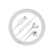 Mayaxess Écouteurs Filaires pour Galaxy A34 USB-C avec Micro intégré Blanc