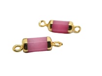 1 Connecteur colonne cylindre 20*5mm Jade rose