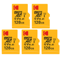 Kodak Pack de 5 Cartes Mémoire Micro SDXC Premium 128 Go – Vitesse et Fiabilité pour un Stockage Exceptionnel