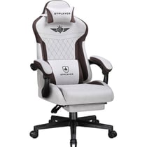 Chaise gaming ergonomique GTPLAYER - Tissu - Blanc - 50 x 50 x 130 cm