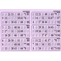 Plaque de 6 grilles de loto rigide 1mm lilas - cartons loto - lotoquine