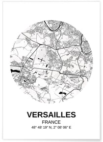 Affiche Carte Versailles | A3 : 29,7x42cm