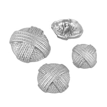 Lot de 3 boutons boule argent