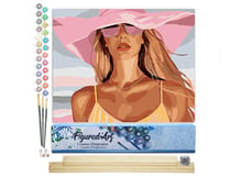 Peinture par Numéro Figured'Art - Charme d'une journée ensoleillée - Kit de Loisir Créatif DIY Numéro d'Art Complet - 40x50cm toile roulée + châssis en bois à monter