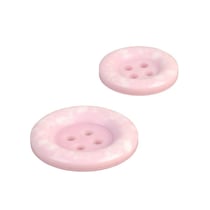 Lot de 3 boutons rond plastique recyclé 4 trous rose layette