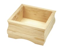 Cache pot en bois carré 14 x 7 x 14 cm