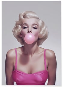 Affiche Marilyn Bubblegum Pop Art | A3 : 29,7x42cm