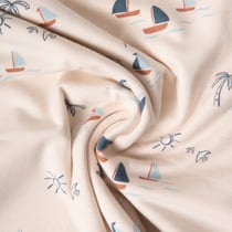 Tissu Coton Blanc Etoiles noires