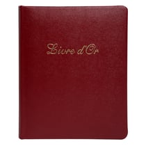 Livre d'or Cuir Alpille 140 pages ivoire - 26x22cm vertical - Rouge - Exacompta