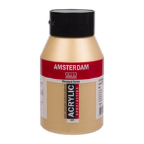 Bouteille 1000 ml - Peinture acrylique Amsterdam Standard Series - Or clair 802 - Semi-opaque