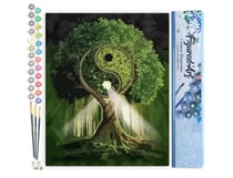 Peinture par Numéro Figured'Art - Arbre Yin et Yang - Kit de Loisir Créatif DIY Numéro d'Art Complet - 40x50cm sans châssis en bois