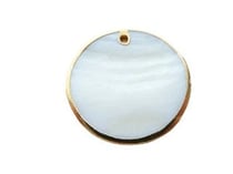 Pendentif rond en nacre et laiton doré - 30mm