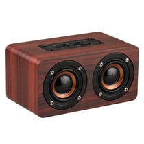 Mini Enceinte Bluetooth Bois Haute Fidélité Basses Puissantes Autonomie 6H 1500mAh Marron YONIS