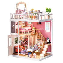Loft Chat Et Terrasse Suspendue - Book Nook Kit DIY - Maquette 3D Bois Miniature