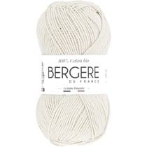 Pelote de laine - Blanc - 100% coton bio - 3mm - Tricot et crochet - Bergère de France