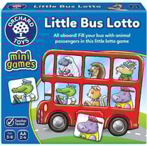 Jeu de loterie - Little Bus Lotto - 24 tuiles animaux - 4 bus colorés - 3 ans et plus