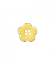Bouton Coco laqué 4 trous Fleur 18mm - Prym Jaune