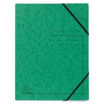 Chemise à élastique sans rabats carte lustrée 355gm2 - A4 - Vert - x 25 - Exacompta