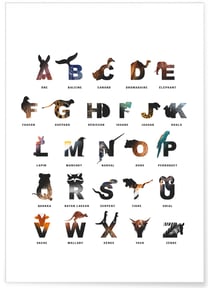 Affiche Alphabet des enfants | A3 : 29,7x42cm
