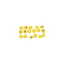 Perles en bois FSC 100%, polies, 10mm ø, jaune, 52 pièces