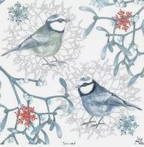 Lot de 4 serviettes en papier découpage collage 33 cm OISEAU BLEU B