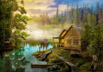 A Log Cabin on the River