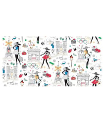Tissu coton moi Paris de 150 cm de largeur 0001 Blanc vendu par 50 cm
