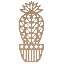 Silhouette en bois MDF origami - Cactus boule 15 cm